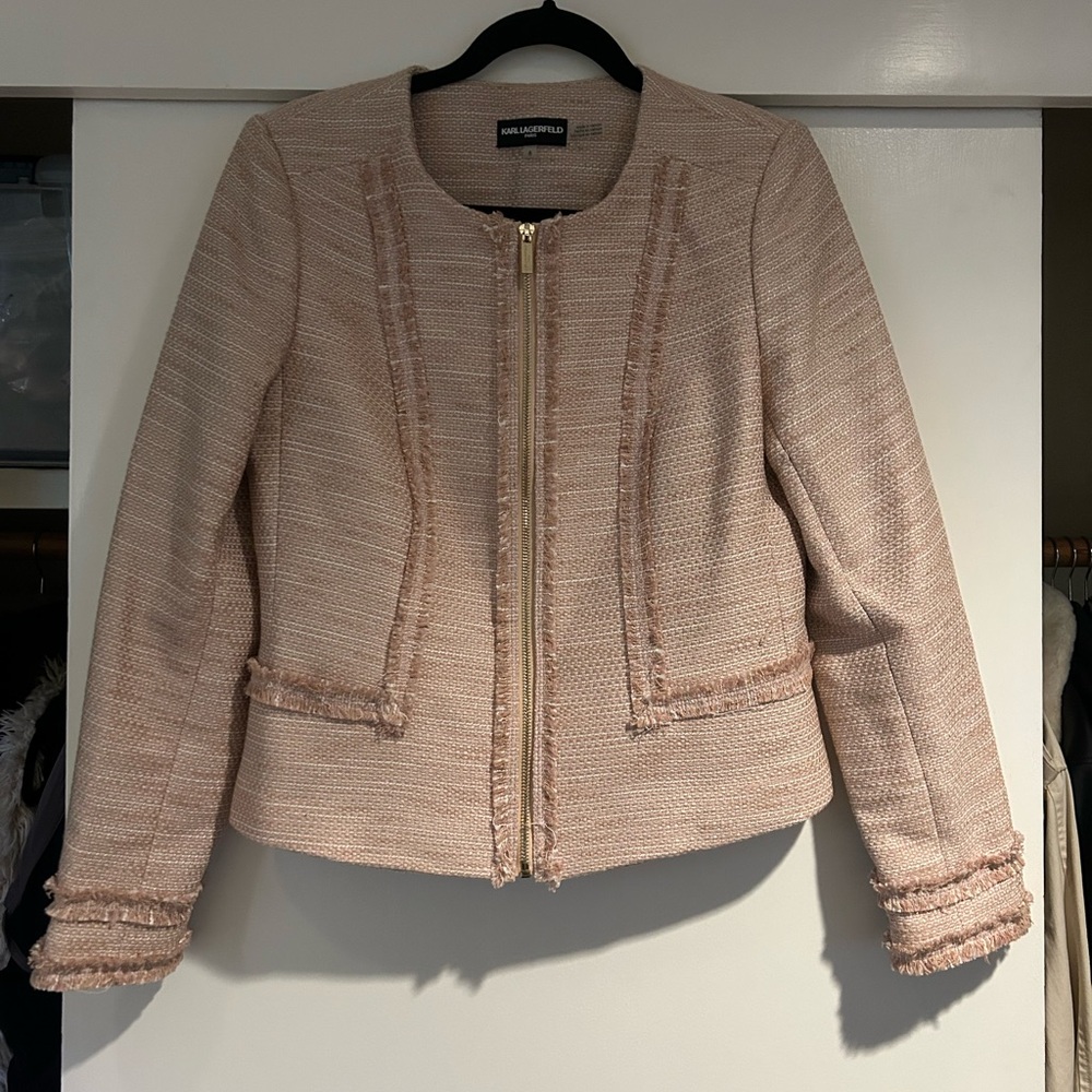 Karl Lagerfeld Blush Textured Blazer